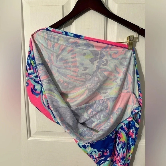 LILLY PULITZER RARE Sm Britta Top One Shoulder Drape Cape Dolman SAMPLE Resort - Picture 7 of 10